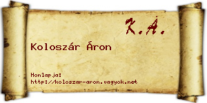 Koloszár Áron névjegykártya